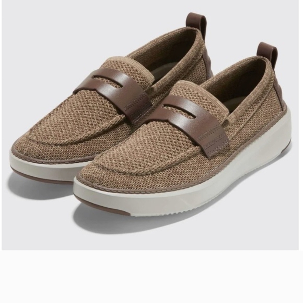 Cole Haan Tan and Brown Slip-On Loafers NWOT. Size 7.